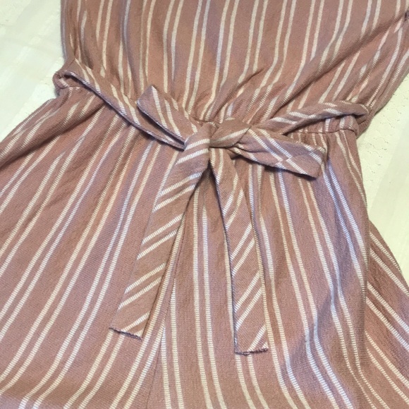 Ladies Caution to the Wind Pink Stripe Romper - Picture 5 of 7